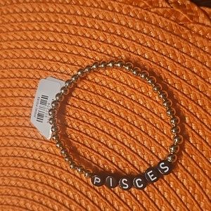 Gold beaded pisces bracelet